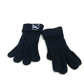 Chanel-Chanel No5 Cashmere Short Gloves-Black,Blue