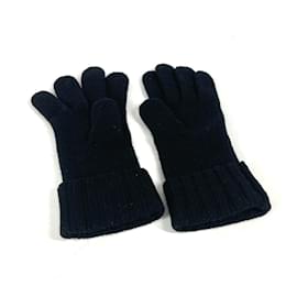 Chanel-Chanel No5 Cashmere Short Gloves-Black,Blue