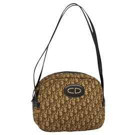Bolsa de ombro em lona Trotter Christian Dior marrom Auth JB006 Marrom