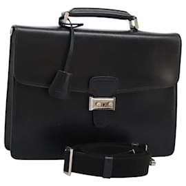 Bally-BALLY Business Bag Leather 2way Black Auth ac3647-Black