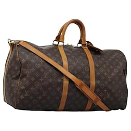 Louis Vuitton-LOUIS VUITTON Monogram Keepall Bandouliere 55 Boston Bag M41414 LV Auth 108318-Monogram