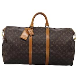 Louis Vuitton-LOUIS VUITTON Monogram Keepall Bandouliere 55 Boston Bag M41414 LV Auth 108318-Monogram