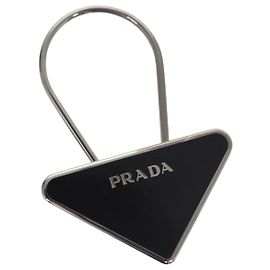 PRADA Porte-clés métal Noir M713 Auth am7994 Noir