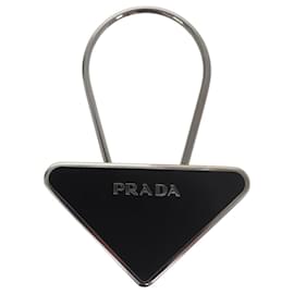 Prada-PRADA Key Ring metal Black M713 Auth am7994-Black