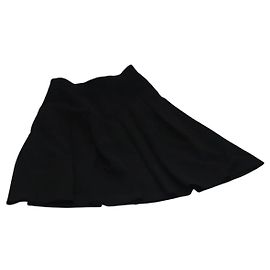 Saia CHANEL de algodão preta CC Auth ac3620 Preto