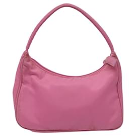 Prada-PRADA Accessory Pouch Nylon Pink Silver Auth EC255-Silvery,Pink