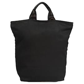 Fendi-FENDI Hand Bag Canvas Black Auth ti2793-Black