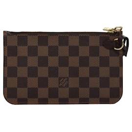 Louis Vuitton-LOUIS VUITTON Damier Ebene Neverfull PM Pouch Pouch LV Auth KD132-Outro