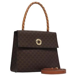 Céline CELINE Macadam Canvas Handtasche aus PVC-Leder 2-Wege Braun Auth EC148 Braun