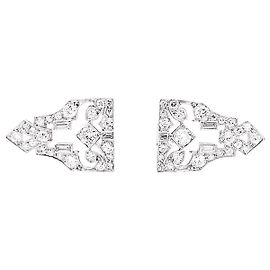 inconnue Double clip brooch Art Deco platinum and diamonds. Other