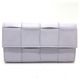 Bottega Veneta Purple Leather Long Wallet Purple