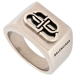 Balenciaga BB Signetring aus Silber Silber