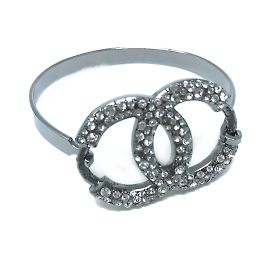 Pulseira charm de strass Chanel Coco Mark CC Outro