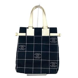 Chanel CC Coco Mark Bicolor Tote Bag Black White