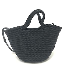 Balenciaga-Balenciaga Black Nylon and Lambskin Shoulder Bag-Black