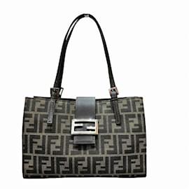 Fendi-Fendi Zucca Pattern Tote Bag-Brown,Khaki