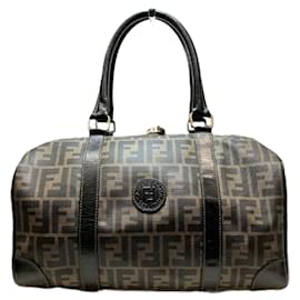 Fendi-Fendi Zucca Boston Handbag-Brown,Black