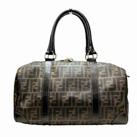Fendi-Fendi Zucca Boston Handbag-Brown,Black