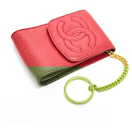 Chanel-Chanel CC Coco Mark Mini Pouch Cigarette Case-Red