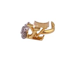 Louis Vuitton-Louis Vuitton M1093M Rhinestone Band Ring-Golden