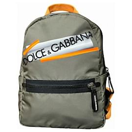 Dolce & Gabbana-Dolce & Gabbana Kids Backpack-Orange,Olive green