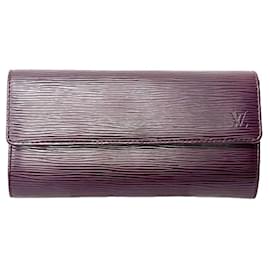 Louis Vuitton-Louis Vuitton Epi Portefeuille Sarah M6374K Long Wallet-Purple,Dark purple