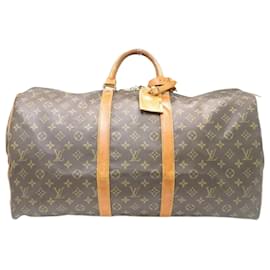 Louis Vuitton-Louis Vuitton Monogram Keepall 55 M41424 Boston Bag-Brown