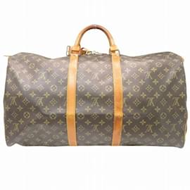 Louis Vuitton-Louis Vuitton Monogram Keepall 55 M41424 Boston Bag-Brown