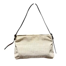 Fendi-Fendi Zucca Pattern Mamma Bucket Bag-Beige