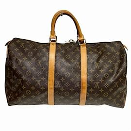 Louis Vuitton-Louis Vuitton Monogram Keepall 50 M41426 Boston Bag-Brown