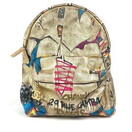 Chanel Coco Mark CC Logo Graffiti Backpack Golden