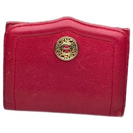 Vintage Givenchy Leather Card Holder Red Red