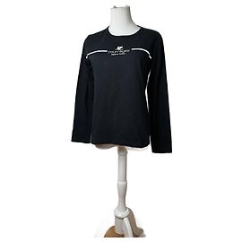 Vintage Courreges Paris Pullover Schwarz 38/M Schwarz