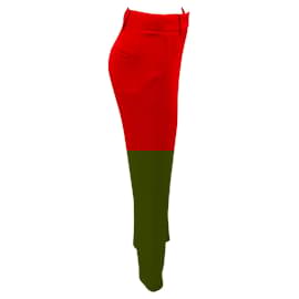 Valentino-Valentino Red 2024 High-Waist Silk Trousers-Red