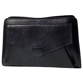 Borsa clutch con zip Proenza Schouler PS13 in pelle nera Nero