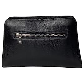 Proenza Schouler-Proenza Schouler PS13 Zipped Clutch Bag in Black Leather-Black