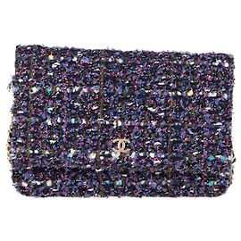 Cartera Chanel 2018 Wallet On Chain de Tweed Multicolor de Lana Multicolor