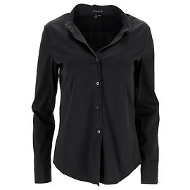 Camicia a maniche lunghe con bottoni Theory in cotone nero Nero