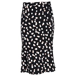 Saia midi de poá Altuzarra em viscose preta Preto