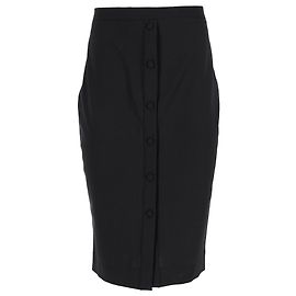 Altuzarra Button-Down Midi Pencil Skirt in Black Wool Black