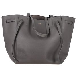 Céline Celine Cabas Phantom com cinto em couro cinza Cinza