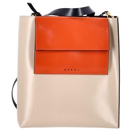 Marni Museo Small Tote Bag in Orange Leather Orange