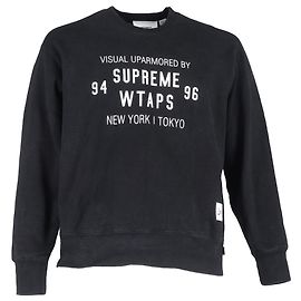 Sudadera Crewneck Supreme x WTAPS en algodón negro Negro