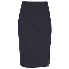 Altuzarra Side-Slit Midi Pencil Skirt in Navy Blue Wool Blue Navy blue