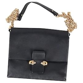 Alexander Mcqueen-Alexander McQueen Twin Skull Crossbody Bag in Black Leather-Black