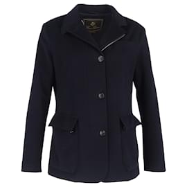 Loro Piana-Loro Piana Buttoned Jacket in Black Wool-Black