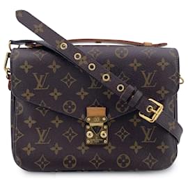 Louis Vuitton-Monogram Canvas Pochette Metis Handbag Shoulder Bag-Brown