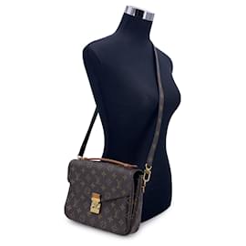 Louis Vuitton-Monogram Canvas Pochette Metis Handbag Shoulder Bag-Brown