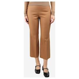 Gucci-Tan textured trousers - size UK 8-Brown