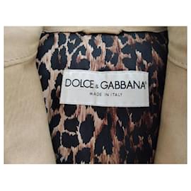 Dolce & Gabbana-DOLCE & GABBANA SUEDE LEATHER JACKET.-Beige